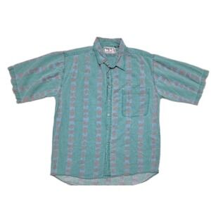 Sostanza Fashion Police Abstract Cotton Button Shirt Vintage 80s/90s Cotton